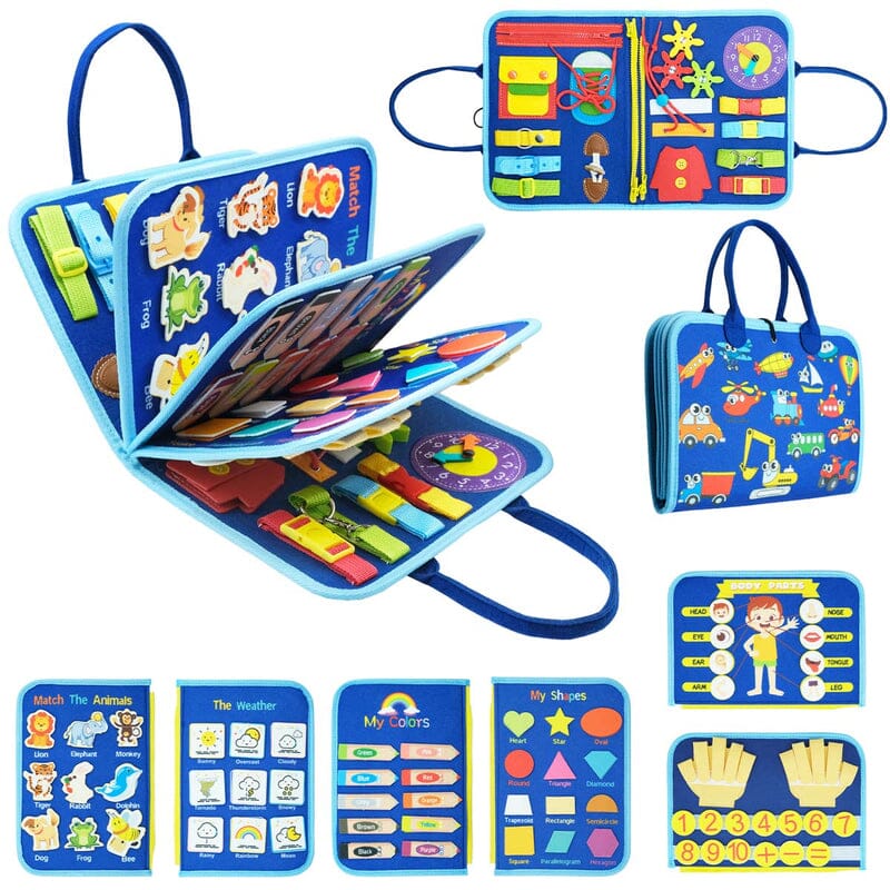 Aprender Brincando - Livro de Atividades Montessori Infantil (Brinquedo 6) Dm Stores Azul