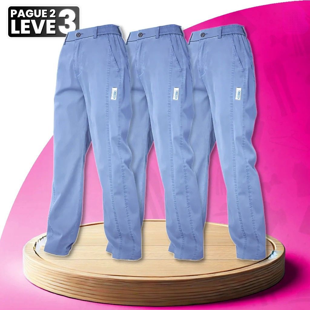 Calça Feminina Aurora em Malha de Seda Gelo e Poliéster (Sua Nova Peça Favorita!) FEMININO - ROUPAS - CALÇA 2 Dm Stores Azul/Azul/Azzul PP