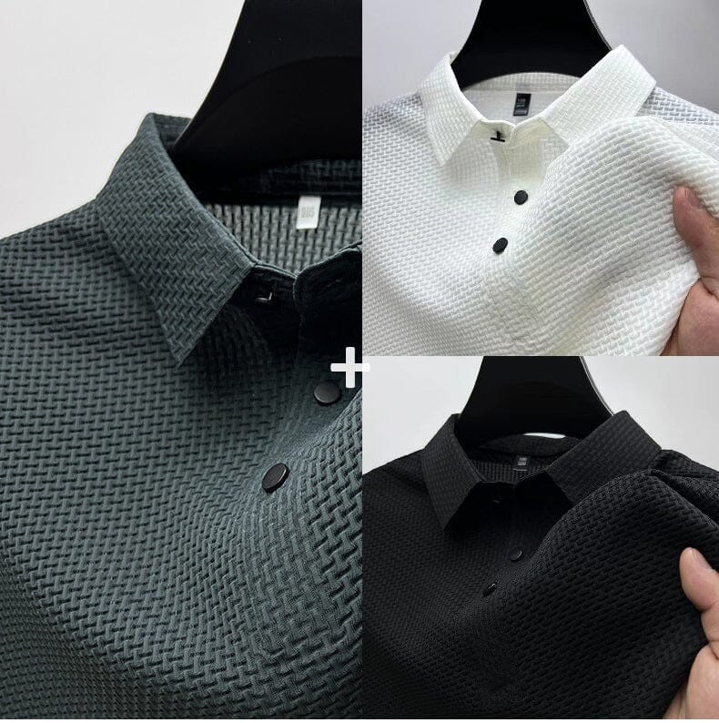 Camisa Polo Ice Masculina - COMPRE 1 LEVE 3 Camisa Polo Ice Masculina - COMPRE 1 LEVE 3 A minha loja Cinza+Preto+Branco P