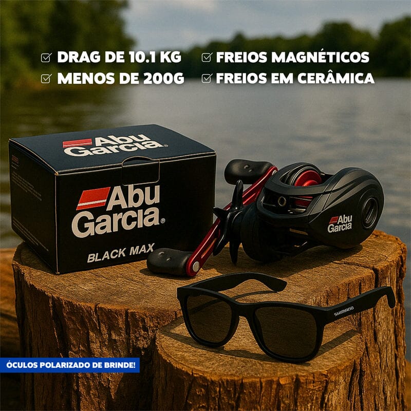 Carretilha Abu Garcia Black MAX3 Anti-Cabeleira + Óculos SHIMANO de BRINDE Dm Stores
