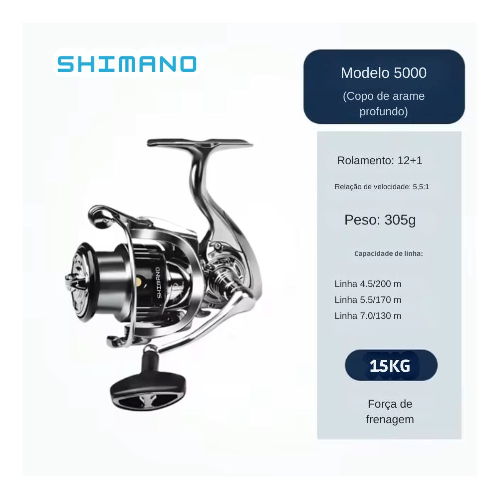 Carretilha Shimano Stella SW Roda Giratória em Metal + Brinde: Boné Shimano UNISSEX - PESCA - CARRETILHA 4 Dm Stores Modelo 5000