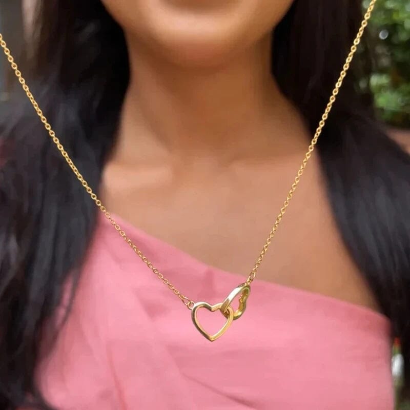 Colar Dois Corações com Caixa Giratória – Presente Personalizado FEMININO - ACESSORIOS - CAIXA COM COLAR Dm Stores