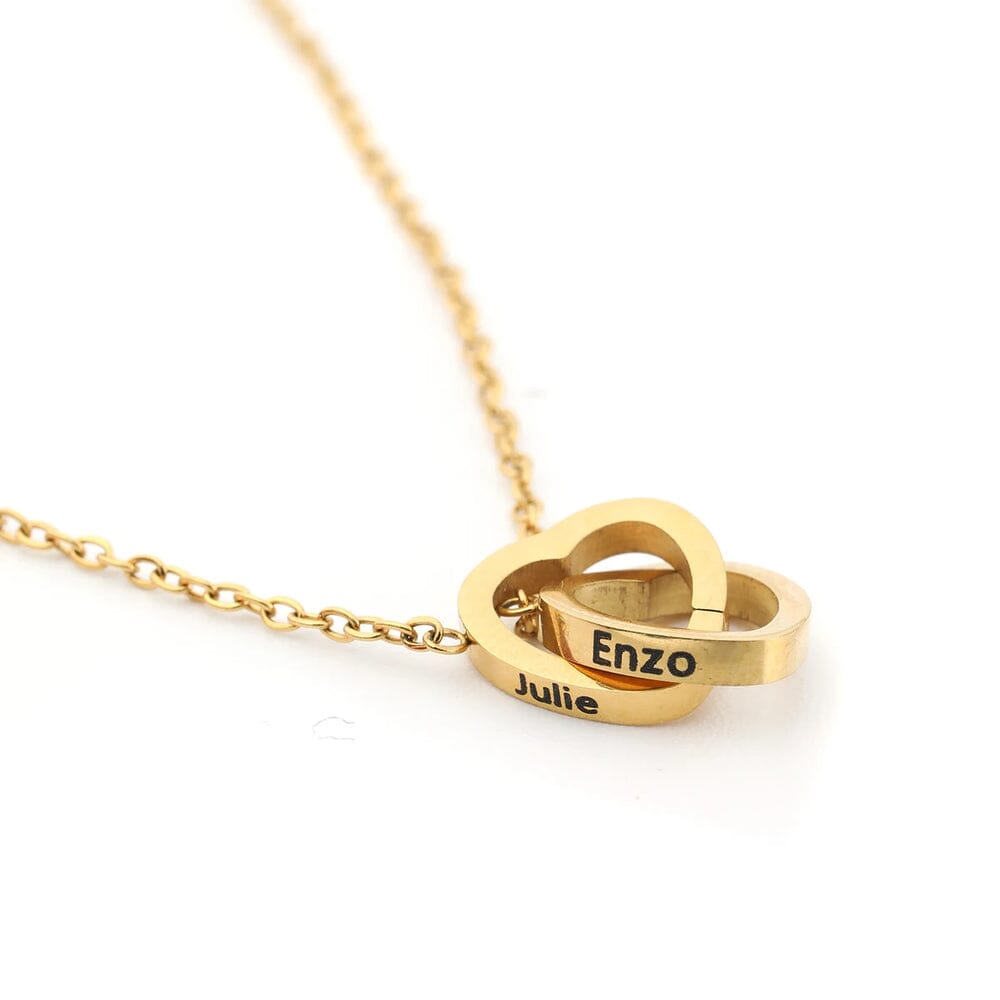 Colar Dois Corações com Caixa Giratória – Presente Personalizado FEMININO - ACESSORIOS - CAIXA COM COLAR Dm Stores Ouro