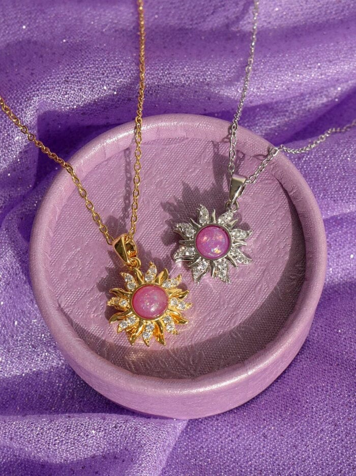 Colar Rapunzel Sol Giratório | Ouro 18k e Zircônia FEMININO - ACESSORIOS - COLAR 1 Dm Stores