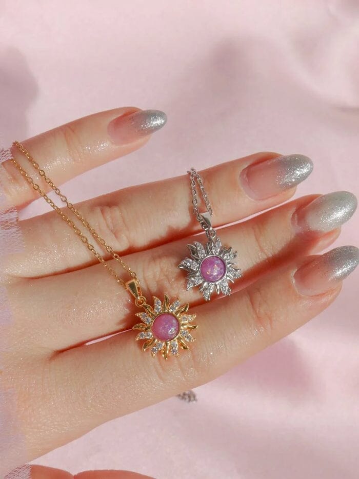 Colar Rapunzel Sol Giratório | Ouro 18k e Zircônia FEMININO - ACESSORIOS - COLAR 1 Dm Stores