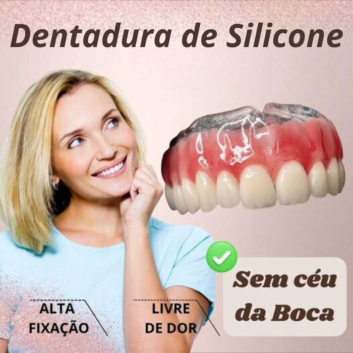 Dentadura de Silicone FIX | Ajustavel e Adaptativa Saúde & Beleza (Dentadura 1) Dm Stores