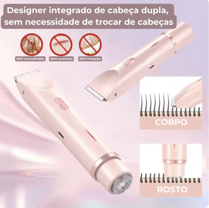 Depilador 2 em 1 (corporal e facial) à Prova D’Água FEMININO - SAUDE - DEPILADOR 1 Dm Stores