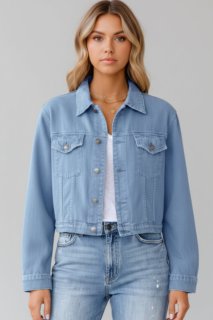 Jaqueta Jeans Feminina em Cores Vibrantes – Versatilidade e Estilo para Todas as Estações