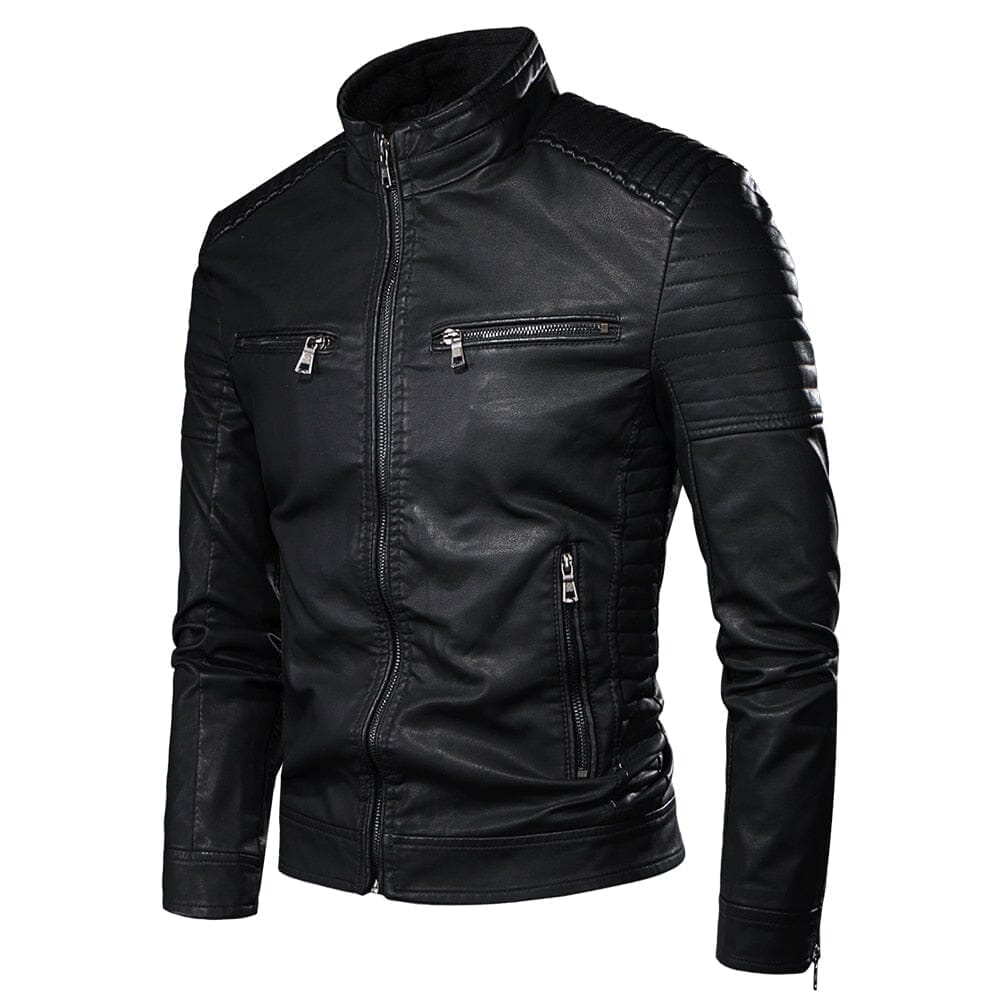 Jaqueta Masculina Couro Italiana ROUPACOURO003 G2 Sr Alpha Preta PP