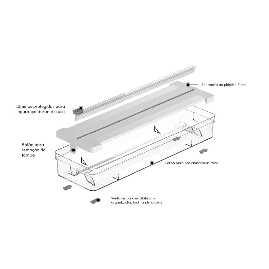 Porta Rolos e Organizador de Gavetas - ClearCut Duo UNISSEX - COZINHA - POSTA ROLOS 1 Dm Stores