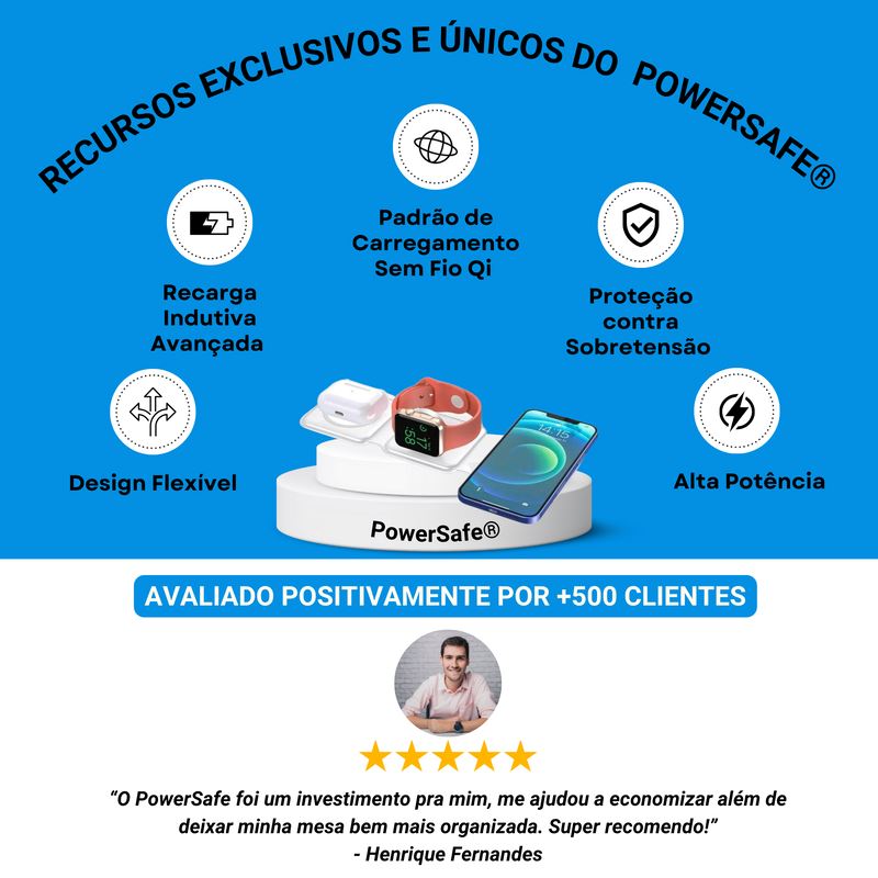 PowerSafe Go - Carregador 3 em 1 Acessório (Carregador 1) Dm Stores