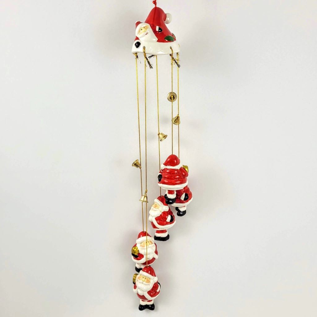 Sino Dos Ventos Natalino - 5 Papai Noel Enfeite De Natal UNISSEX - DECORAÇAO - SINO DE NATAL 1 Dm Stores