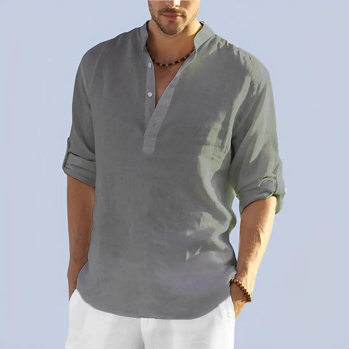 Camisa Masculina Bata Panamá Roupas (Camisa Masculina 1) Dm Stores P Cinza