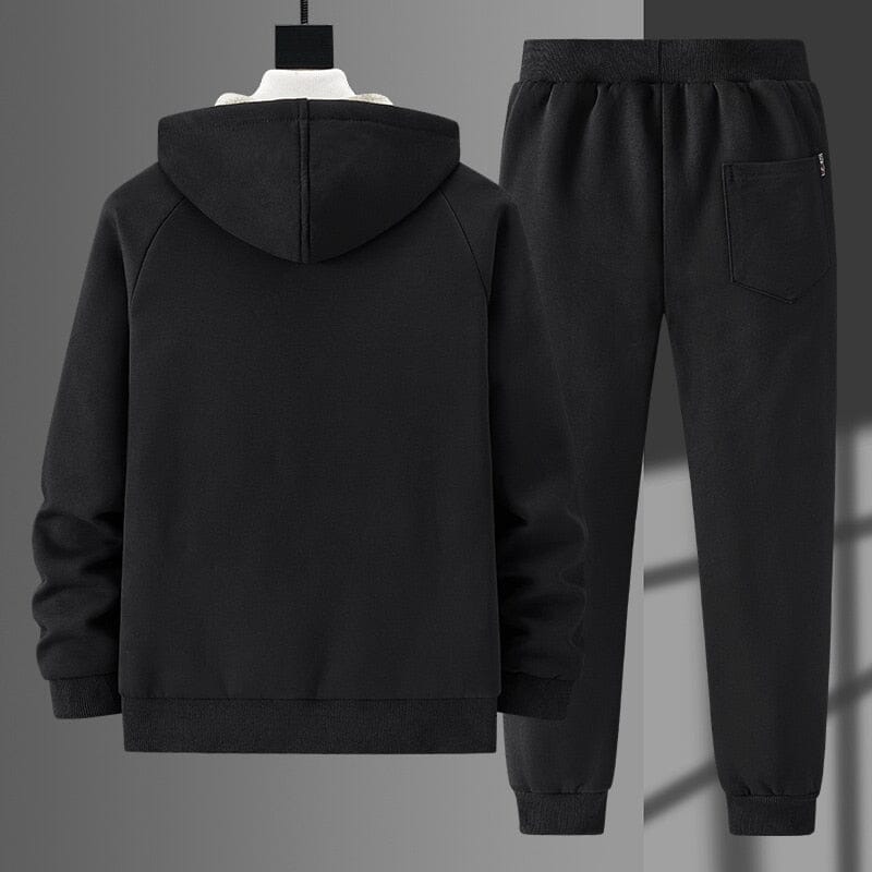 Conjunto de Moletom Plus Size forrado por dentro - CurveComfort Roupas (Jaqueta Masculina 2) Dm Stores