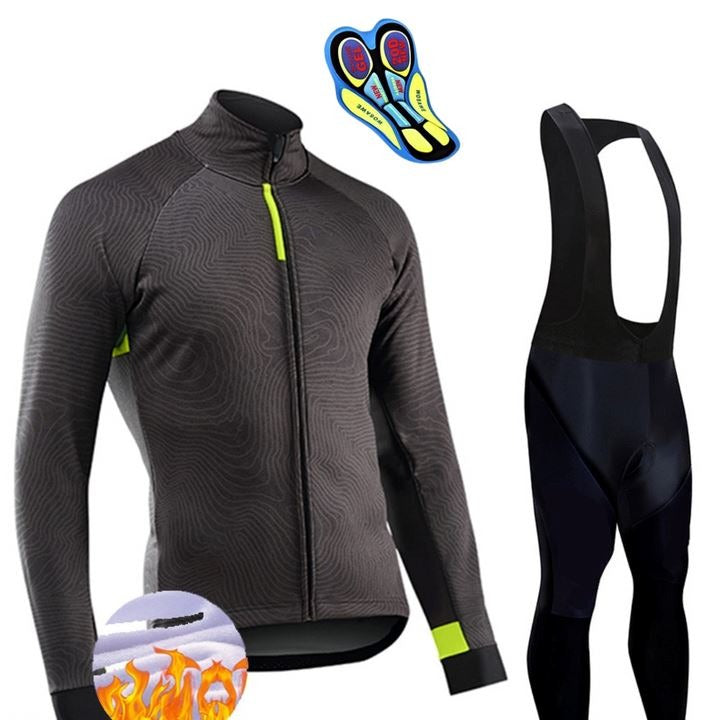 Conjunto Térmico CycleResistence Ciclismo Esportes (Roupas de Ciclismo 1) Dm Stores Preto | Bretelle P | 55Kg