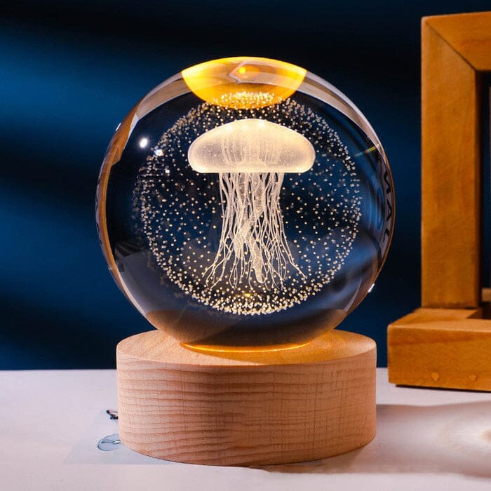 Luminária Decorativa Espacial 3D - Cosmic Glow Casa (Luminária 2) Dm Stores Água-viva Luz Amarela