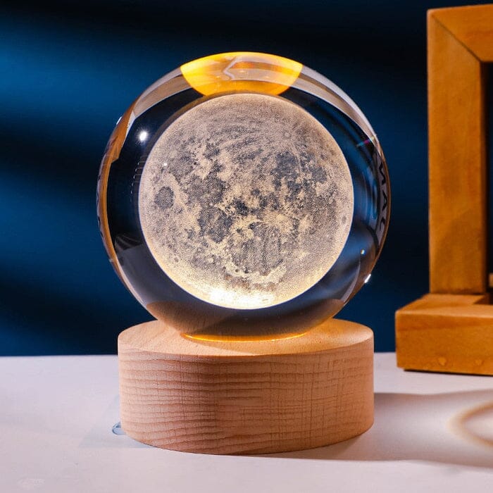 Luminária Decorativa Espacial 3D - Cosmic Glow Casa (Luminária 2) Dm Stores Lua Luz Amarela