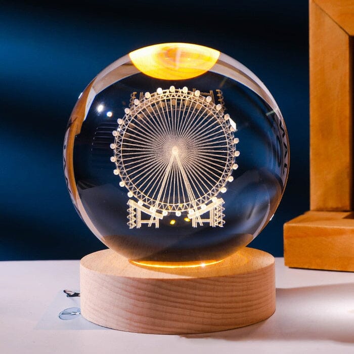 Luminária Decorativa Espacial 3D - Cosmic Glow Casa (Luminária 2) Dm Stores Roda Gigante Luz Amarela