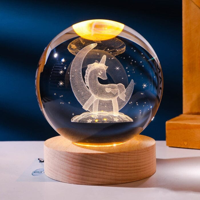 Luminária Decorativa Espacial 3D - Cosmic Glow Casa (Luminária 2) Dm Stores Unicórnio Luz Amarela
