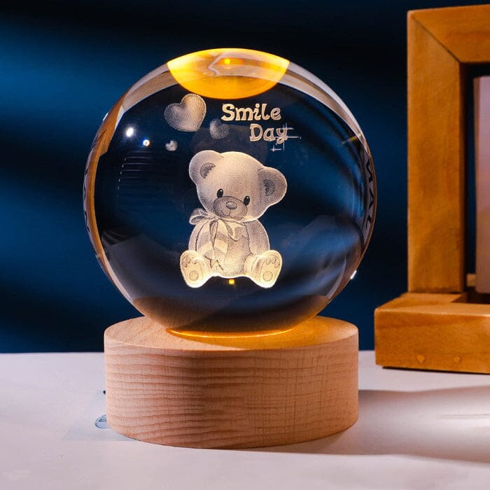 Luminária Decorativa Espacial 3D - Cosmic Glow Casa (Luminária 2) Dm Stores Urso Luz Amarela