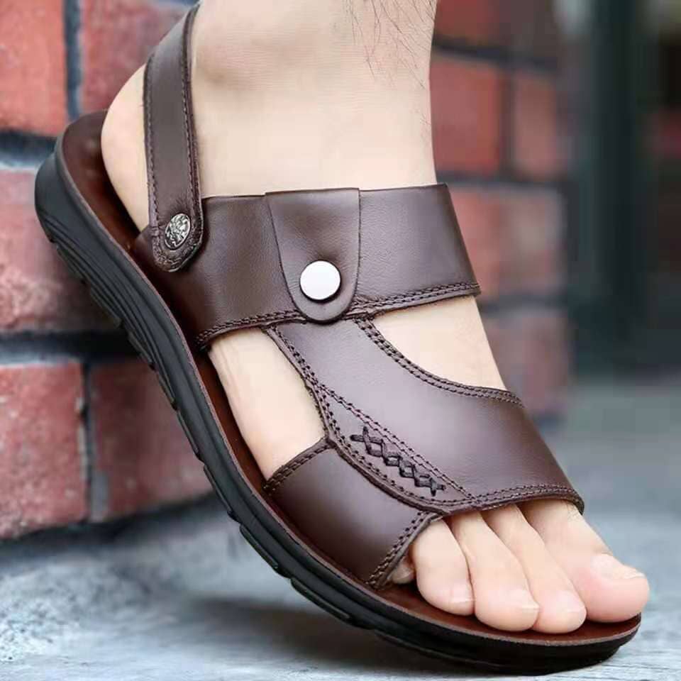 Sandália Ortopédica De Couro Legítimo Calçados (Sandália Masculina 2) Dm Stores Marrom 38