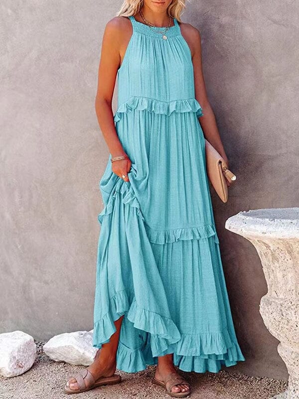 Vestido Vitoria Nova Coleção Roupas (Vestido 1) Dm Stores Azul Céu P