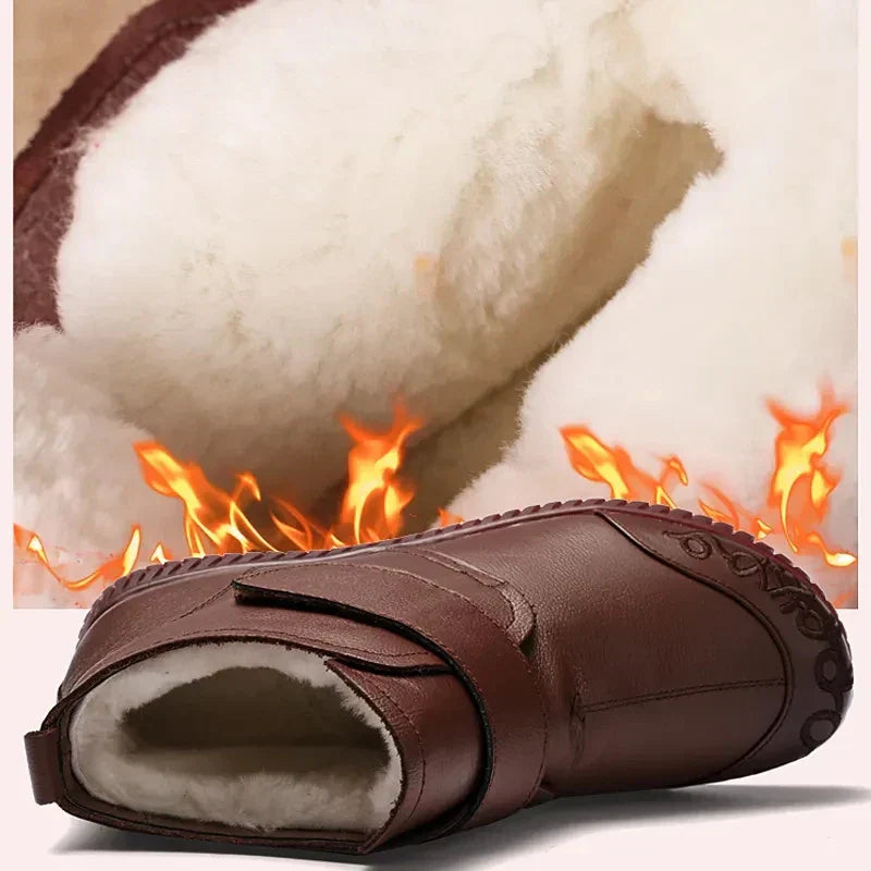 Bota de Couro Inverno Pelúciada Confy