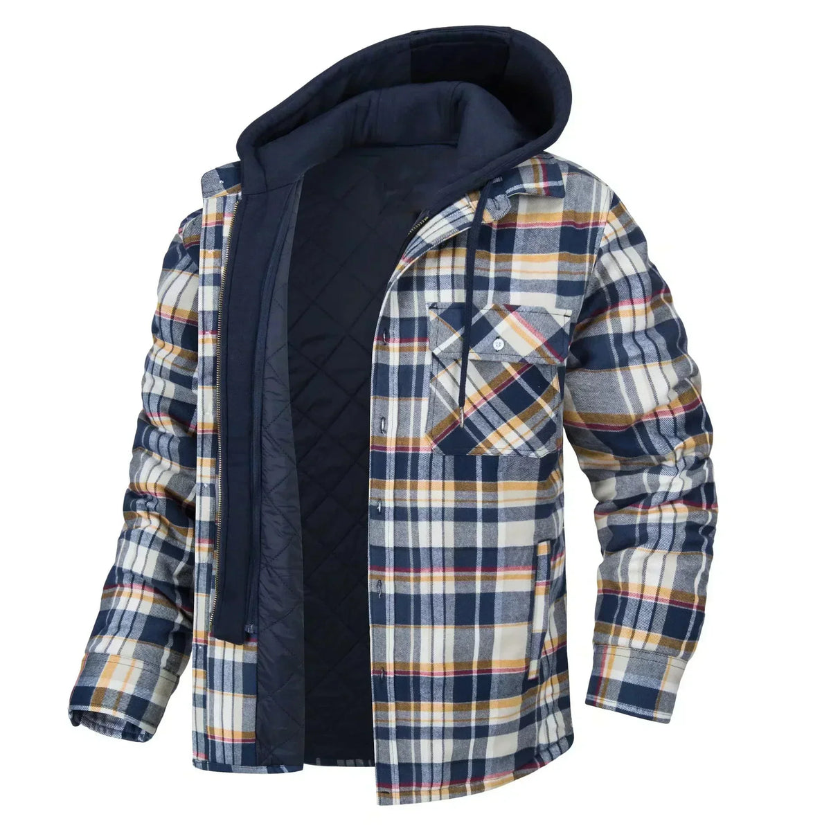 Casaco Masculino Quadriculado Para Inverno com Capuz Forro de Algodão - (Promoção de Inverno 2026)