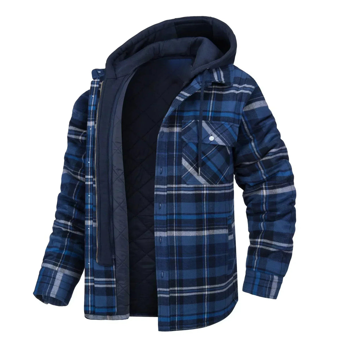 Casaco Masculino Quadriculado Para Inverno com Capuz Forro de Algodão - (Promoção de Inverno 2026)