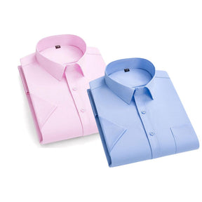 Camisa Empresarial SlimFit Premium [Pague1 Leve2] MASCULINO - ROUPAS - CAMISETA 4 Dm Stores Azul+Rosa P 