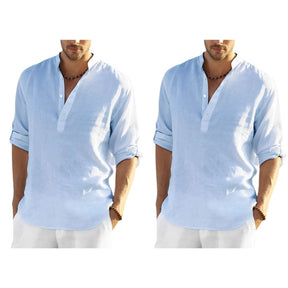 Camisa Masculina Bata Panamá [COMPRE 1 LEVE 2] Roupas (Camisa Masculina 2) Dm Stores P Azul/Azul 