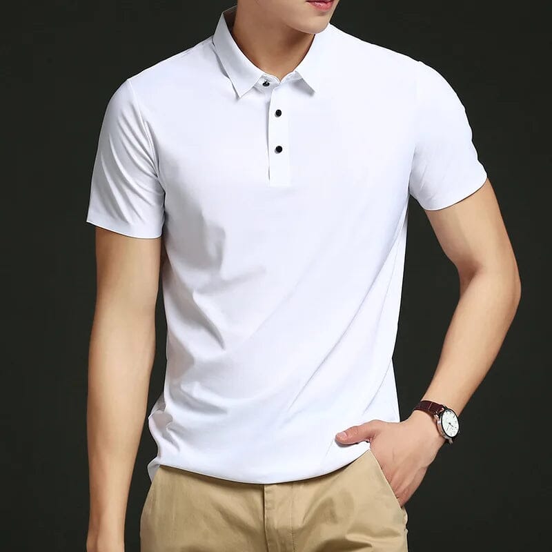 Camiseta Masculina Premium ComfortDry – Anti-Amassado, Anti-Odor e Ultra Confortável MASCULINO - ROUPAS - CAMISA COMFORTDRY Dm Stores Branco - Rosa - Preto P 