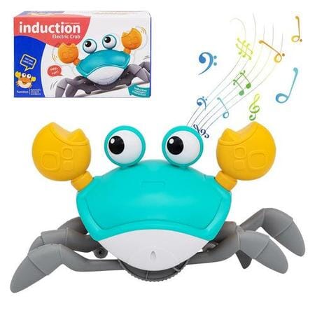 Caranguejo Interativo de Luz e Música com Desvio Automático e Recarregável - CrabFun UNISSEX - INFANTIL - BRINQUEDO CARANGUEJO 1 Dm Stores Caranguejo Azul - Com Bateria 