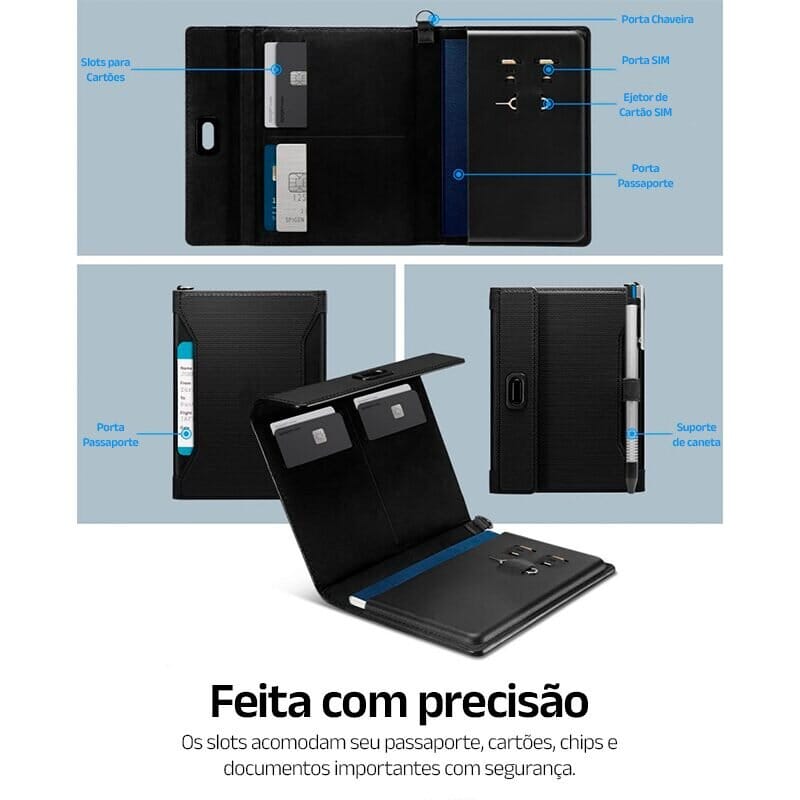 Carteira para Passaporte e Cartões UNISSEX - ACESSORIOS - CARTEIRA 1 Dm Stores 