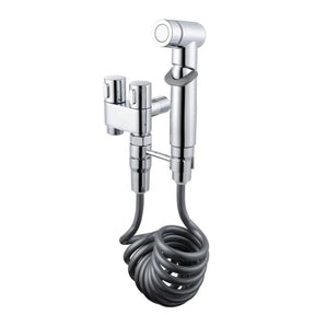Ducha Higiênica com Derivação para Caixa Acoplada Kit Completo Casa e Cozinha - 22 A minha loja Prata Cromado-Quadrado 