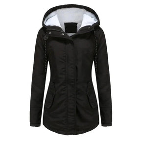 Jaqueta Parka Feminina Forrada com Lã para Inverno Glacier