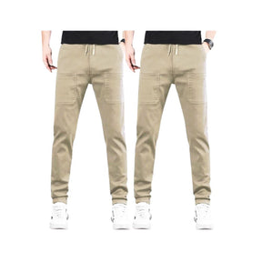 Kit 2 Calça Cargo Slim Italian - A nº 1 em Conforto MASCULINO - ROUPAS - CALÇA 10 Dm Stores Bege+Bege 36 