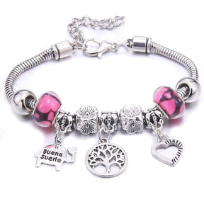 Pulseira Berloque Prata Original Joias & Acessórios (Pulseira 1) Dm Stores Rosa 3 