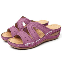 Sandália Ortopédica Feminina de Couro Antiderrapante Calçados (Sandália Feminina 27) Dm Stores 35 Roxo 