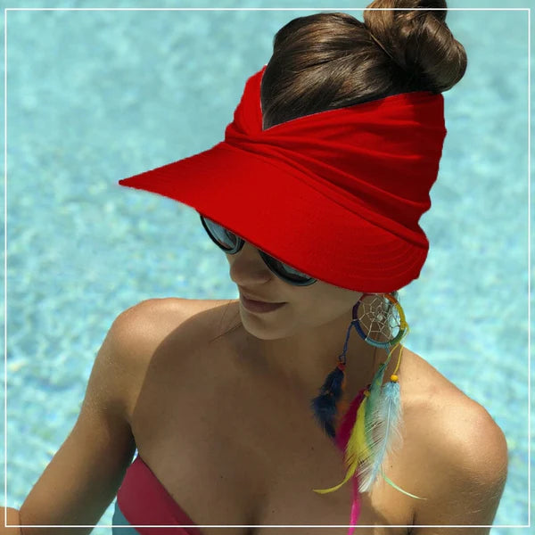 Viseira Feminina para Praia com Proteção UV - Leve 2 Pague 1 Joias & Acessórios (Viseira Feminina 1) Dm Stores Vermelho 