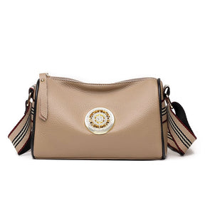 Bolsa de Couro Feminina Bella Fashion Joias & Acessórios (Bolsa 7) Dm Stores Cáqui 