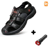 Sandália Adventure Premium Antiderrapante + Brinde Exclusivo Calçados (Sandália Masculina 3) Dm Stores Preto 37 Lanterna Tática 4 em 1