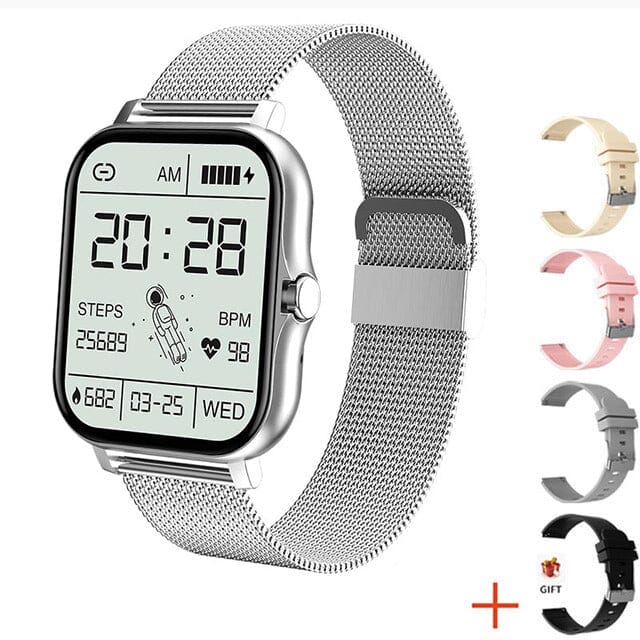 SmartWatch Multifuncional Premium e 4 Pulseiras Extras Eletrônicos (Smartwatches 2) Dm Stores Prata + 4 Pulseiras de Brinde 